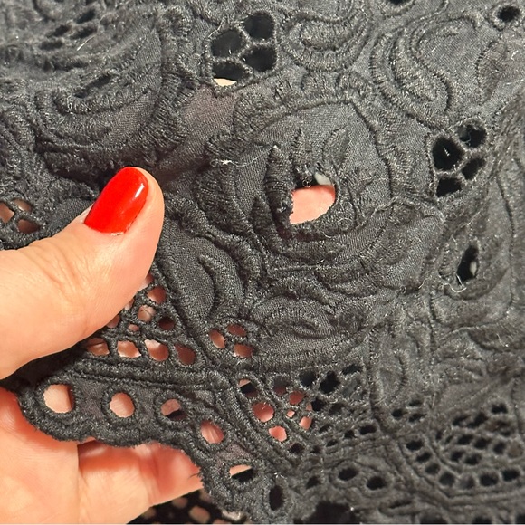 Free People Eyelet Trim V-Neck Cardigan Sweater - Small - Picture 16 of 16